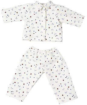 Käthe Kruse Waldorf Puppen Schlafanzug – 2-teilig, 100% Baumwolle, Oeko-TEX, Handgezeichneter Print, Für 35 - 38 cm Puppen, Ab 3 Jahren