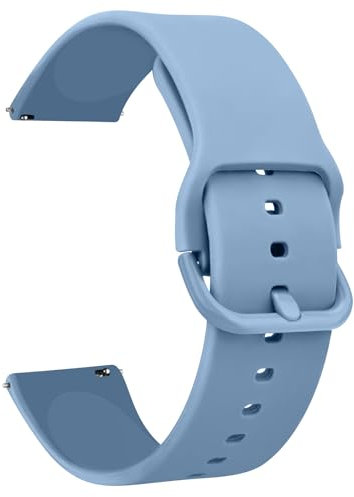 Mugust Correa de Repuesto 20mm para Reloj Inteligente Smartwatch,liberación Rápida de Silicona Suaves para 20mm Reloj para Hombre y Mujer(Azul avanzado)