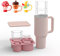 EiswüRfelschale für Stanley-Becher,EiswüRfelbehäLter EiswüRfelform EiswüRfelform Silikon EiswüRfelbehäLter mit Deckel ZubehöR für Stanley Cup Accessories für Stanley Cup Mold für Stanley Ice (Rosa)