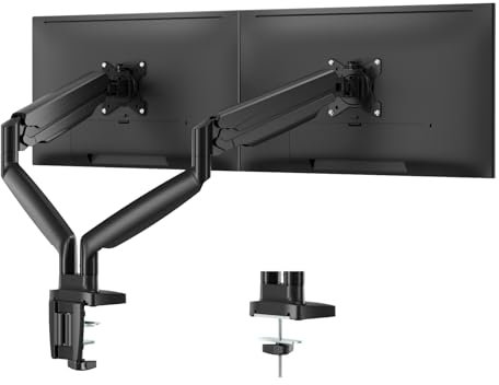 HIPPOFLEX Dual Ultrawide Monitor Mount for 22-35 inch Computer Screens, 2 Monitor Arms with Gas Spring System Each Holds up to 30.8lbs, Full Motion Monitor Stand, Height Adjustable, VESA 75x75/100x100