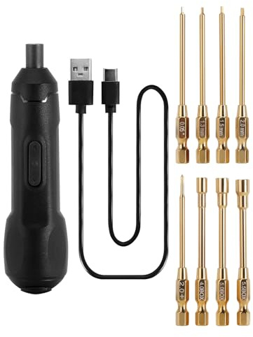 INJORA Electric Screwdriver Cordless, 8-Bit System, Hex & Phillips Screwdriver Tool Set, RC Car Tools Kit For 1/18 1/24 Scale Cars