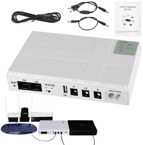 Batteria di backup UPS - Alimentatore per telecamera WiFi, Batteria di backup portatile, alimentatore per modem | Batteria del router ininterrotta, strumento di alimentazione per videocamera