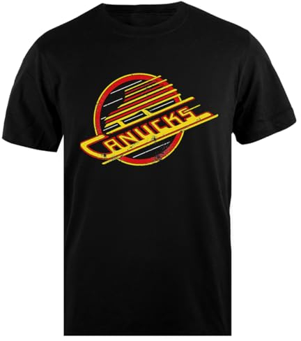 Canucks Schwarzes Herren-T-Shirt, Schlichtes Herren-Shirt