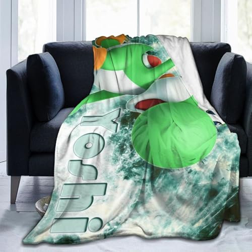 Yoshi Niedliche Überwurfdecke, leicht, gemütlich, für Couch und Bett, superweich und warm, Flanell-Fleece-Mikrofaser, Überwurfdecken für alle Jahreszeiten