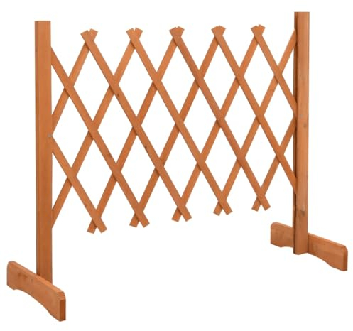 Schafzaun Gartenzaun Zum Stecken Weidezaun Beetzaun - Garten-Rankzaun Orange 120x60 cm Massivholz Tanne für Draußen Garten Terrasse Wohnung