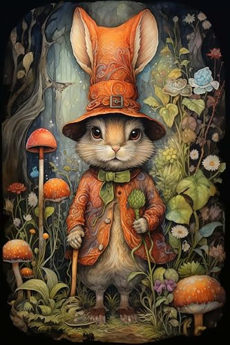 Hoobee 5D DIY Diamond Painting Kaninchen, Diamond Painting Bilder Tier, Diamond Painting Erwachsene, Vollbohrer Stickerei Kreuzstich Kunst Handwerk für Zuhause Wanddekoration 30x40 cm-6