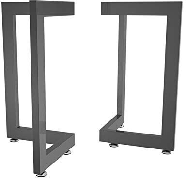 Lot de 2 pieds de table en fer forgé en forme de V très résistants pour tables de salle à manger et tables d'appoint, design industriel moderne, comprend des vis, 700 mm x 725 mm, gris.