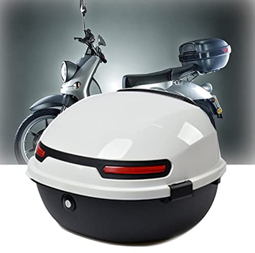 DIIDIIFF 32L Motorrad Top Case Universal Motorrad Heckbox Kofferraum Gepäck für Helm wasserdichte Motorrad Top Box mit Platte/F (D)