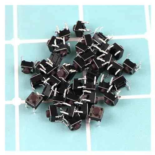 50PCS 6 * 6 * 5mm touch switch 4 foot button 6x6x5 miniature electromagnetic oven accessories panel key switch(Brown)
