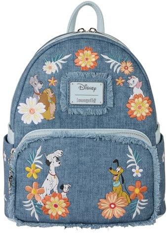 Loungefly Disney Dogs & Cats Mini-Rucksack aus Denim-Imitat
