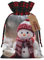 BBEXJIGY Aufbewahrungstasche mit niedlichem Schneemann-Druck, Weihnachtsmotiv, farbblockierend, Erntedankfest, Verpackung, Kordelzugbeutel