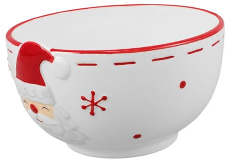 Cabilock Cuenco De Cerámica Para Sopa Con Forma De Muñeco De Nieve De Papá Noel Cuenco Individual Para Ensalada Para La Cena De Navidad Para Familiares Y