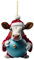Weihnachtsbaum Anhänger, Weihnachtsbaum Deko Niedliche Kuh Hält Weihnachtskugel 2D Acryl Anhänger Weihnachtlicher Baumschmuck Personalisiert für Baum Wandfenster Tür Urlaub Party
