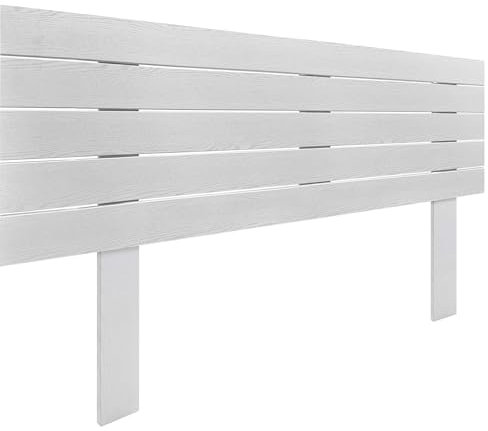 DHOME Tête de lit en Bois MDF Recyclé avec Pieds Lit Horizontal Style Palettes Quincaillerie Incluse (145cm, Bois Blanc)