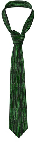 Tcoay Modische Krawatten für Herren, Business-Krawatten, Slim Fit, Krawatten für Weihnachten, Hochzeit, Business, Party, Krawatten,Grüne Matrix