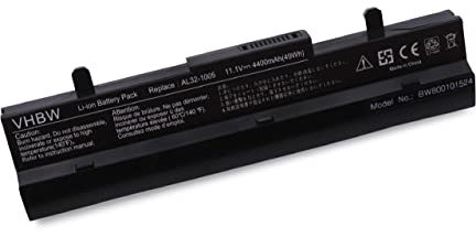 vhbw Akku kompatibel mit Asus Eee PC 1005HAG, 1005HA-PU1X-BK, 1005HA-PU1X-BU, 1005HA-VU1X-BK Notebook (4400 mAh, 11,1 V, Li-Ion) - schwarz