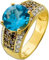 Ch.Abramowicz Brillantring Gold 333 8K Aquamarin 3.5ct Diamanten 0.7ct Antikschmuck 18