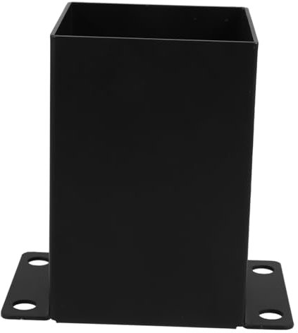 EXCEART Base de Columna de pabellón Brida de la Base del Poste Base del Poste de la Cerca publicación de buzón Soportes para Ciervos Placa Base de Cubierta Post Base Acero Carbono Negro