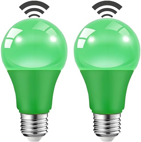 Vanpus 2 Stück E27 LED Glühbirne Mit Bewegungsmelder, Warmweiss Filament 2700K 9W Lichtsteuerung Radarlampe ‌Automatische Erkennung: Licht ein-/ausschalten Grün