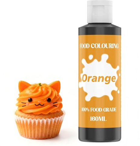 Colorante Alimentario - 160ml Gran Capacidad Colorantes Alimentarios Reposteria Altamente Concentrado para Pastel Decorar, Hornear, Fond, Colorante Alimenticio para Fondant Colores,Donuts (naranja)