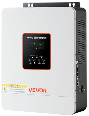 VEVOR Onduleur Hybride 3000 W Onduleur Solaire Hybride 24 V CC à 230 V CA Compatible Batterie Plomb-Acide Lithium pour Systèmes Hors Réseau, Onde Sinusoïdale Pure Contrôleur Charge MPPT 80 A Intégré