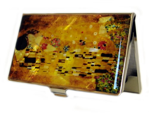 Perlmutt Design Visitenkartenetui Gustav Klimt Luxus Neu&OVP Metall Edelstahl Namenskarten Edel
