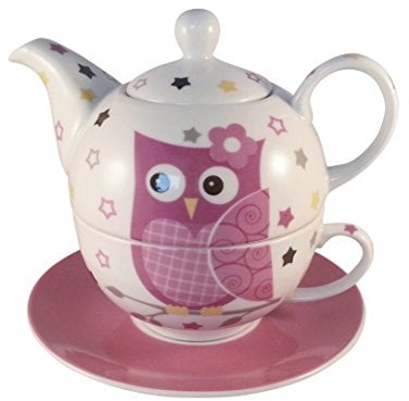 Tea for one - Juego de té (3 piezas, tetera con taza y platillo, en caja de regalo), color rosa