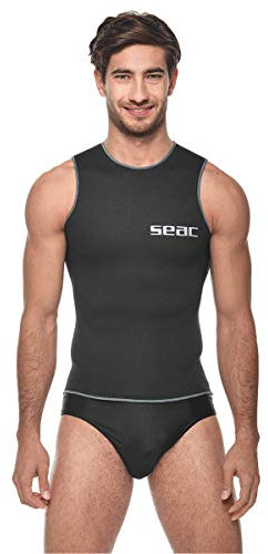 SEAC Short Vest Man Sottomuta a Canotta in Morbido Neoprene da 2,5 mm Uomo Nero XL