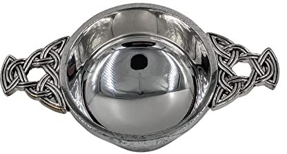 Hamilton & Young Keltischer Quaich, versilbert, 7,6 cm