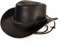 Unbekannt Echt Leder Outback Cowboyhut Westernhut Schwarz - Split Leather (L, Schwarz)