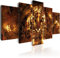 B&D XXL - Wandbilder XXL 200x100cm 5 tlg - Wand Deko Leinwand Bilder Groß Wanddeko Wohnzimmer Schlafzimmer Kunstdrucke - Tier Tiger g-B-0024-b-o