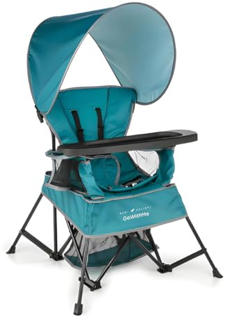 Baby Delight Go with Me Venture Portable Chair | Indoor and Outdoor | Sun Canopy | 3 Child Growth Stages | Teal