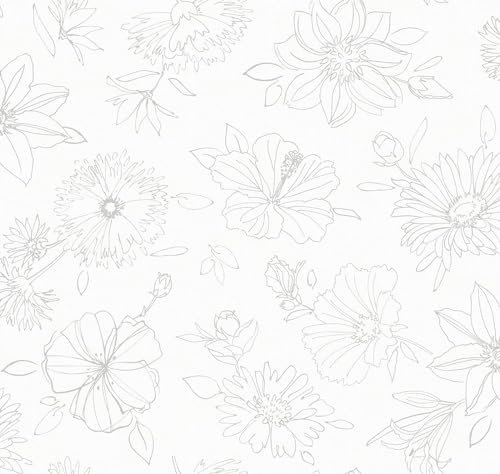 d-c-fix Wachstuchtischdecke – Manhattan Palmas grau (150 cm) – Tischtuch im Vintage-Stil für den Küchen-, Ess- oder Gartentisch – lebensmittelecht, abwaschbar & wasserdicht