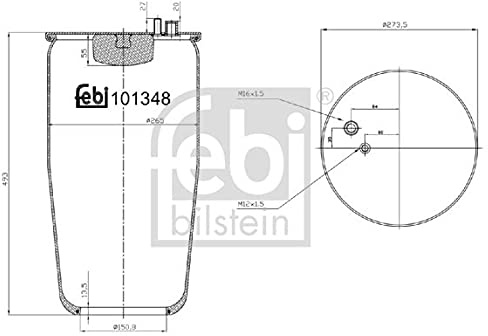 febi bilstein 101348 Luftfederbalg ohne Kolben , 1 Stück
