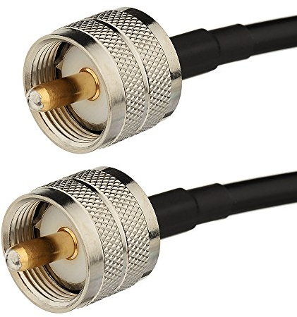 Superbat Cable UHF PL259 de CB 1.5m Cable RG58 UHF Macho a Macho de Radio Digital 50ohm Cable Coaxial de Baja Pérdida para Radio CB Radioaficionados Analizador de Antena Medidor de SWR etc.