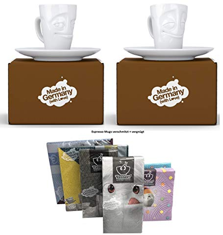 FIFTYEIGHT PRODUCTS Fiftyeight Espressotassen, 2er-Set, Servietten 80 ml, gekürzt, genussvolle E-Becher 2