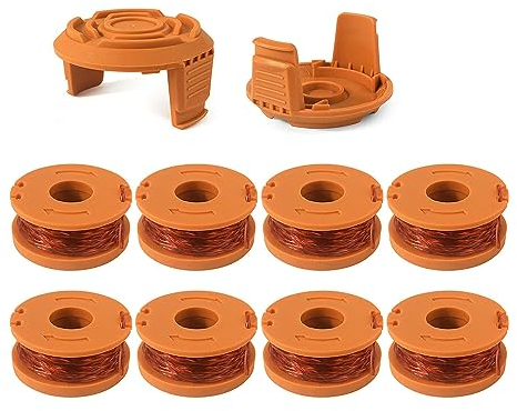 Eyoloty WA0010 WA0004 Trimmer Spool Line, 10ft (3m) Length, 0.065 (1.65mm) Diameter | for Worx Grass Trimmers WG150, WG151, WG152, WG153, WG154, WG155, WG156, WG157, WG160(8 Spool+2 Spool Cover)