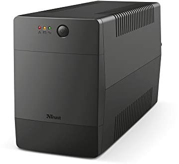 Trust Paxxon UPS Onduleur PC 1500VA, Fonction AVR 230V, Alimentation d'énergie Non Interruptible pour Ordinateur, 4 Prises Schuko, Batterie avec Protection Intégrée Contre Les Surcharges - Noir