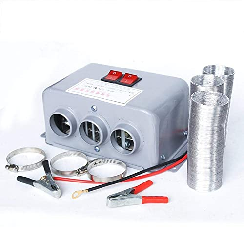 12V / 24V Auto Heizung Defroster für Auto Windschutzscheibe-Elektrische Kfz-Zusatzheizung-Scheibenenteiser-Tragbare 3 Löcher Winter Auto Heizungen Fenster Glas defroster (12V 500W)