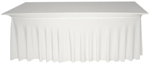 Gastro Uzal Deluxe Tischhusse, Weiß, 160 x 80 cm, Bankett, Büffett, Stretchhusse. Hochzeit, Event
