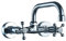 Futchoy Wasserhahn Wandmontage Messing Zweigriff Wandarmatur Wasserhahn Nostalgie Zweigriff Retro Waschtisch Armatur für Waschbecken Badinstallationen, Silber