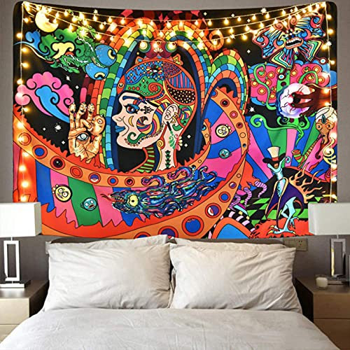 LNXSESN Wandteppich Buntes Indien Wandtuch Polyester Deko Schlafzimmer Wandbehang Wanddeko Wohnzimmer Tapestry Aesthetic Room Decor Wand Zimmer Deko Aesthetic Wandteppiche 150x200cm