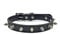 PETLESO Hundehalsband aus Leder, verstellbar, mit Nieten, für kleine, mittelgroße Hunde und Katzen, Größe L (UK), Schwarz