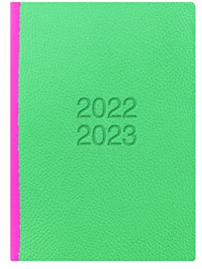 LETTS Schülerkalender, A5, 22,23 cm, Wochenansicht, Grün/Pink (23-030760)