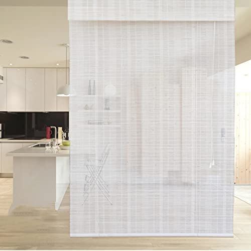 Bambusrollo Rollos 20 40 60 80 100 120 140 160 180 200 220 240 260 280 300 320 340 Cm Lichtfilternder Sichtschutz-Sonnenschutz, Holz Bambus Verzieren Raffrollos Jalousie, Bambus Sonnenschirm Weiß