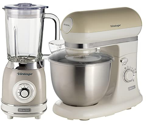 Ariete ARPK36 Retro Style Jug Blender and Stand Mixer Set, Vintage Design Cream