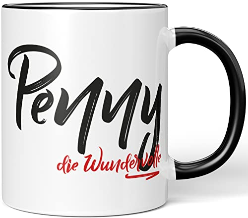 JUNIWORDS Tasse, Penny, die Wundervolle, Schwarz (5282898)