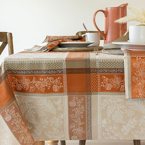 Benson Mills Heirloom Harvest Yarn Dyed Jacquard Fabric Table Cloth, Fall, Harvest and Thanksgiving Tablecloth (60 X 144 Rectangular, Heirloom Harvest)