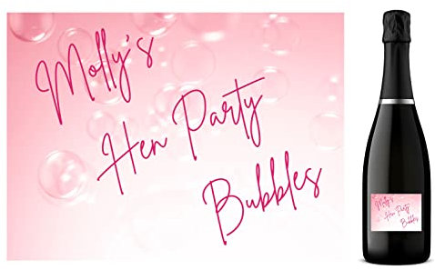 Personalised Prosecco Bottle Label - Hen Do Designs (10 Labels, Hen Party Bubbles)