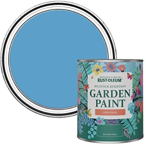 Rust-Oleum Blue Mould-Resistant Garden Paint In Satin Finish - Cerulean 750ml